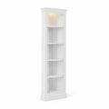 Étagère étroite en bois blanc avec éclairage LED intégré