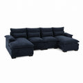 Canapé d'angle en tissu Bleu Marine 300 cm