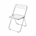Chaise pliante transparente en métal et polycarbonate