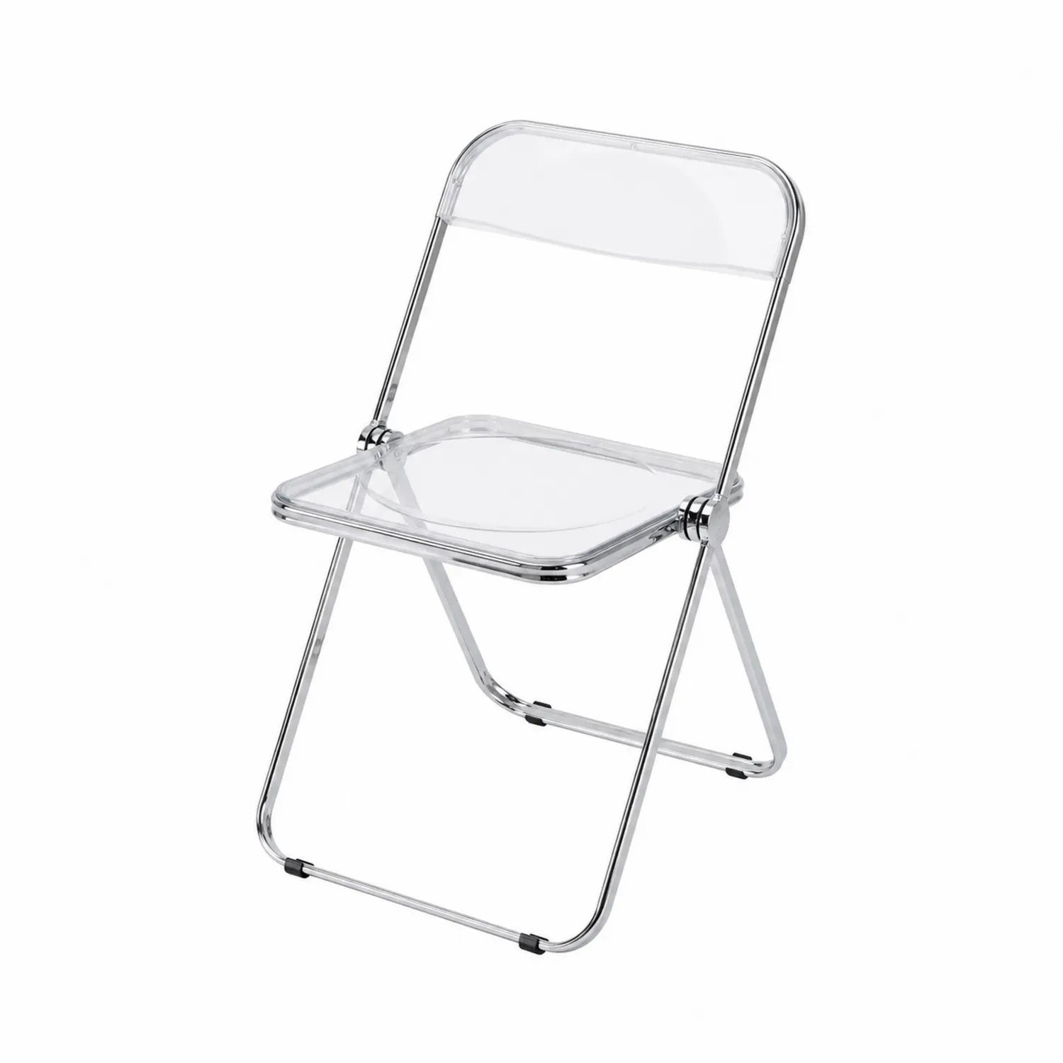 Chaise pliante transparente en métal et polycarbonate