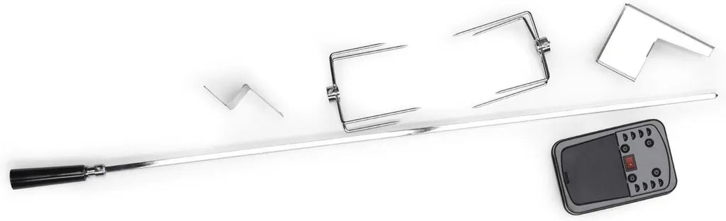 Rôtissoire en acier Barbecook pour barbecue à gaz, broche de 80cm avec moteur et fourches, compatible avec Spring, Impuls, Kaduva et Vanilla