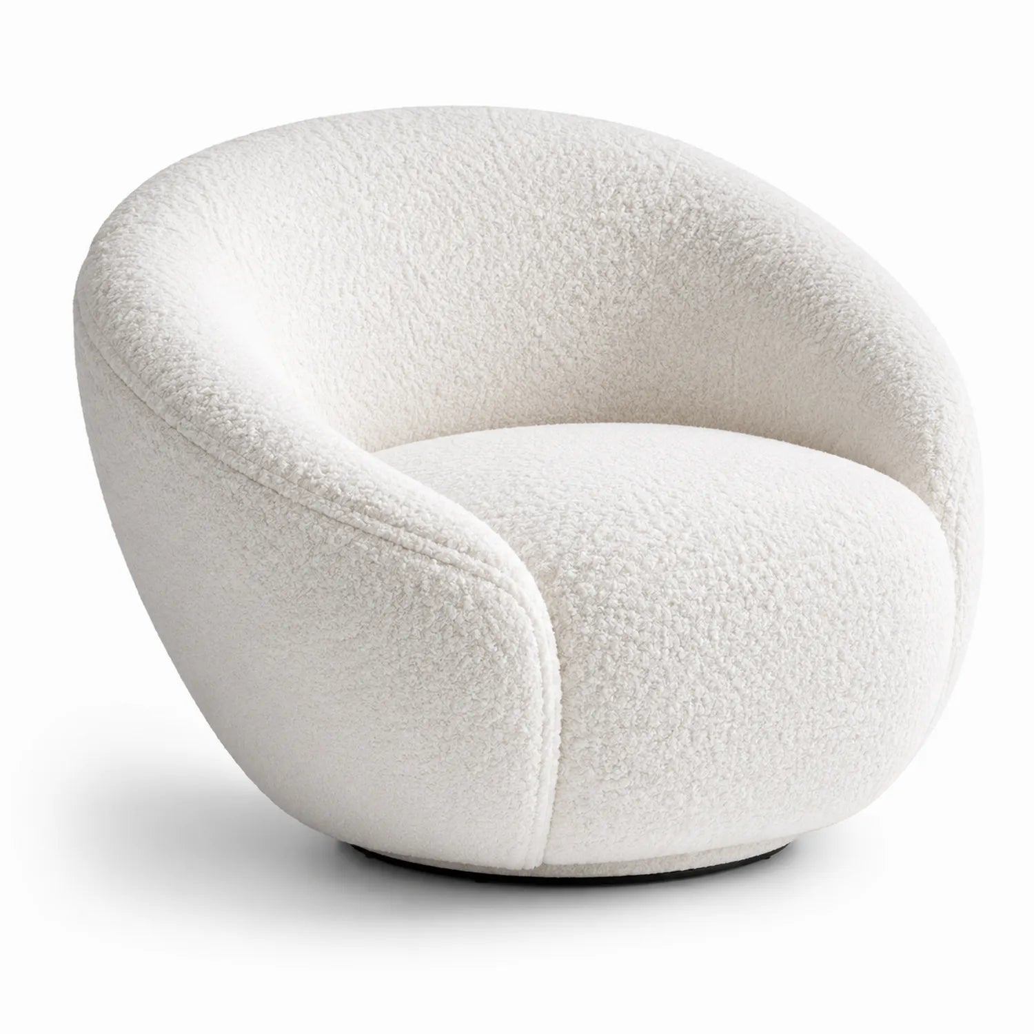 Fauteuil pivotant en bouclette blanc