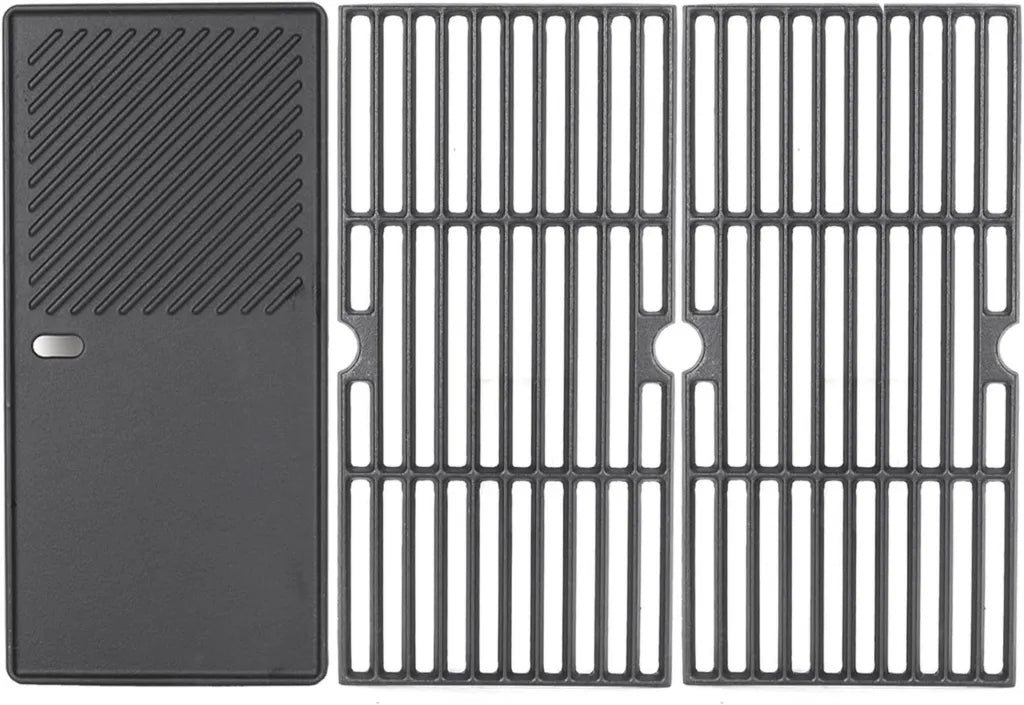 Plaque de Cuisson et Grille en Fonte pour Barbecue à Gaz, Compatibles avec Modèles Enders et Plus, 43 x 63 cm