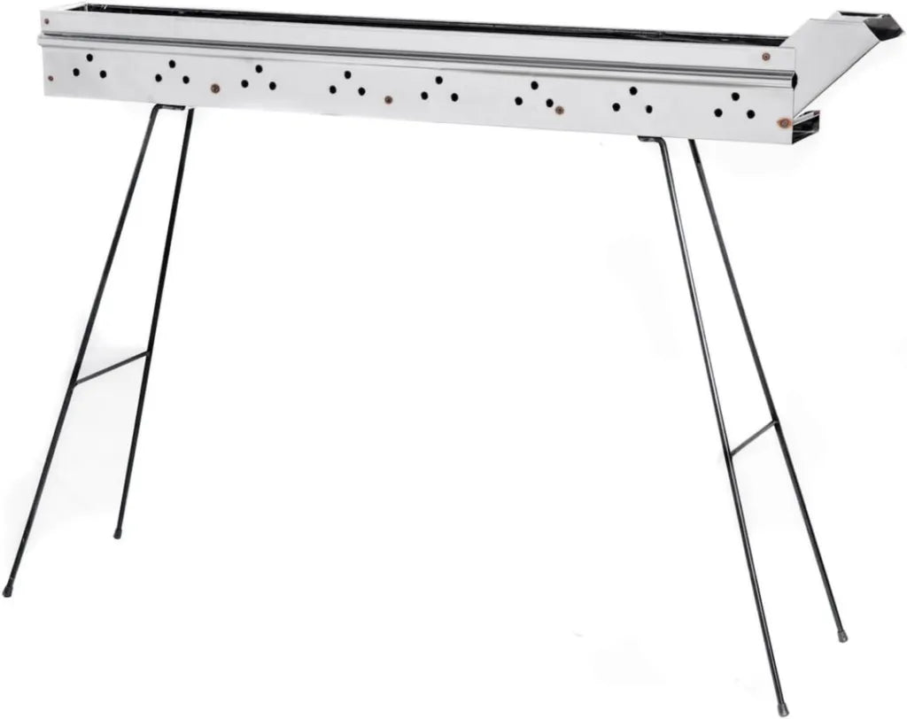 Barbecue à charbon en acier inoxydable 110 cm - Fabriqué en Italie