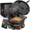Cocotte en Fonte avec Couvercle Polyvalent 7,4L - Idéale pour Griller et Cuire
