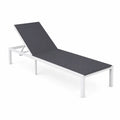 Chaise longue en aluminium et tissu anthracite