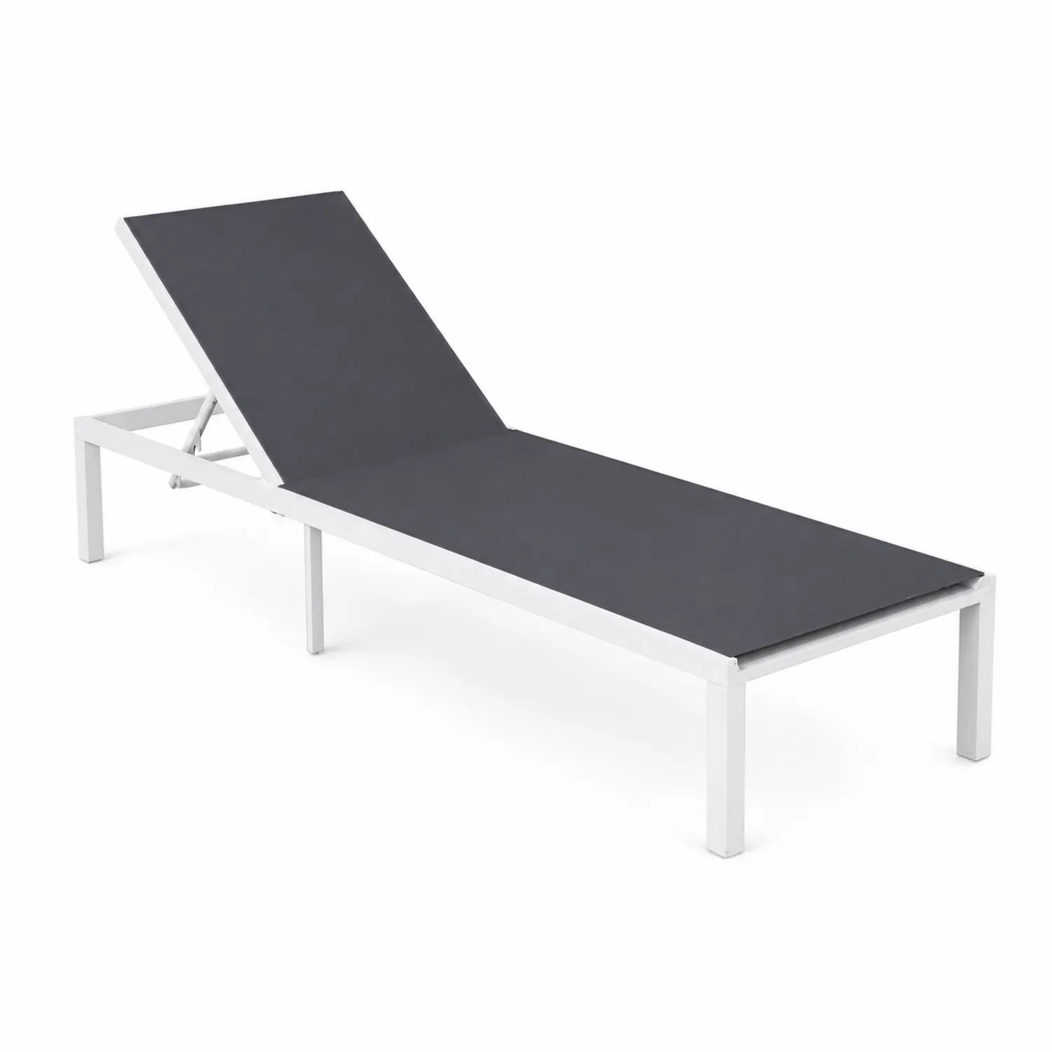 Chaise longue en aluminium et tissu anthracite