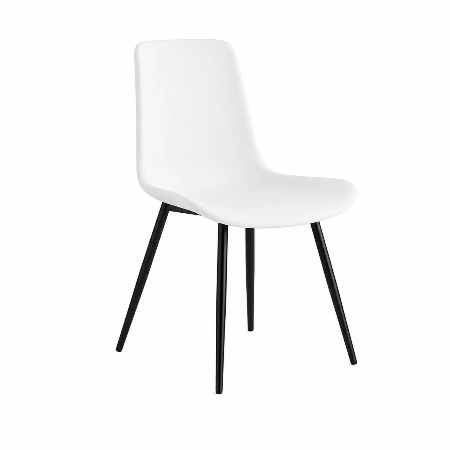 Chaise en plastique blanc avec pieds en acier noir, hauteur 85 cm