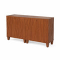 Buffet en bois massif avec portes sculptées 160x45x90 cm Marron
