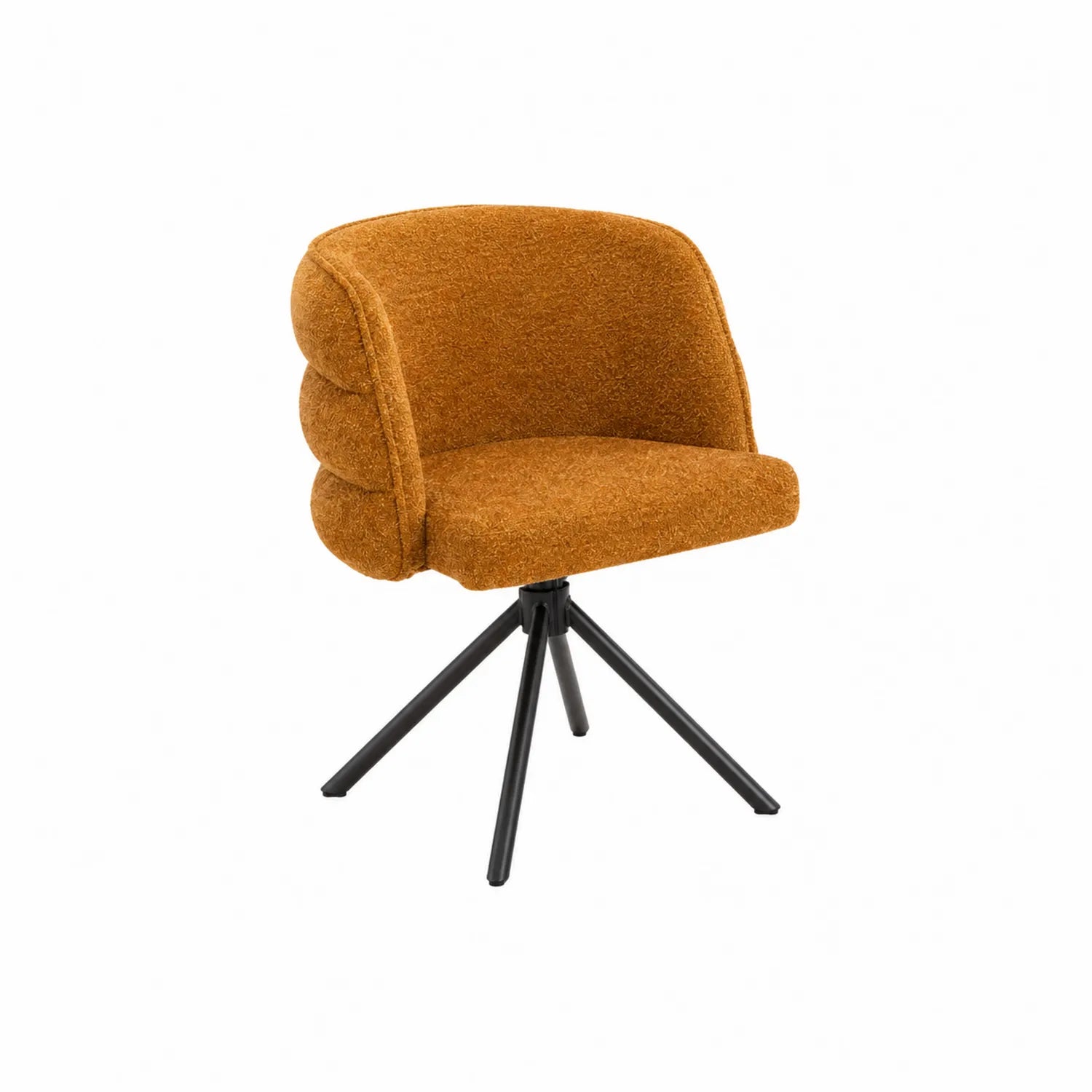 Chaise pivotante en métal et tissu bouclé Marron