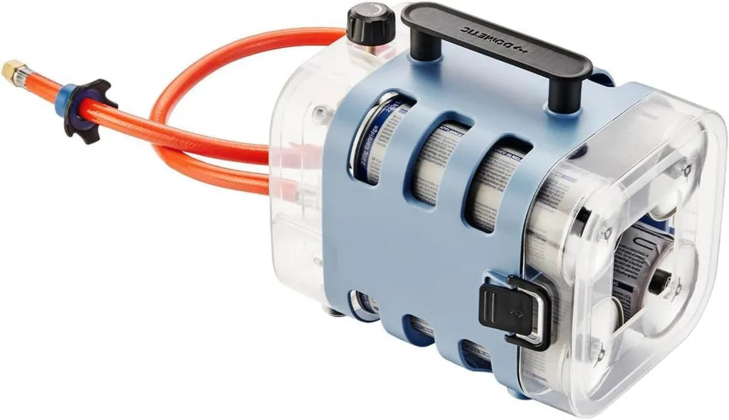 Cadac Pack de Puissance Quad - Source de Gaz Portable et Légère - Déconnexion Rapide - Sac Inclus - Idéal pour le Camping - Jusqu'à 8 Heures d'Utilisation