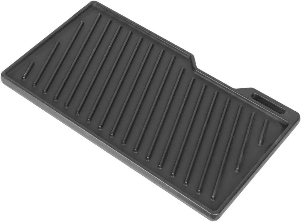 Plaque de cuisson en fonte réversible 41,5 x 23,5 cm pour barbecues à gaz et charbon