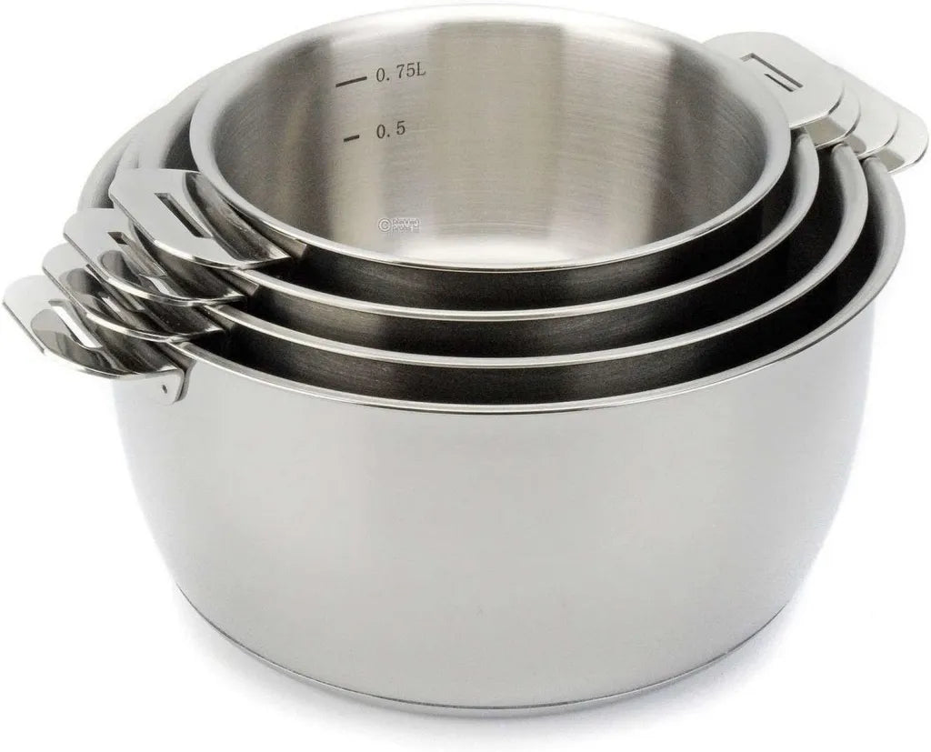 Ensemble de 4 Casseroles en Acier Inoxydable 18/10 - Taille 14 à 20 cm - Compatible avec Induction