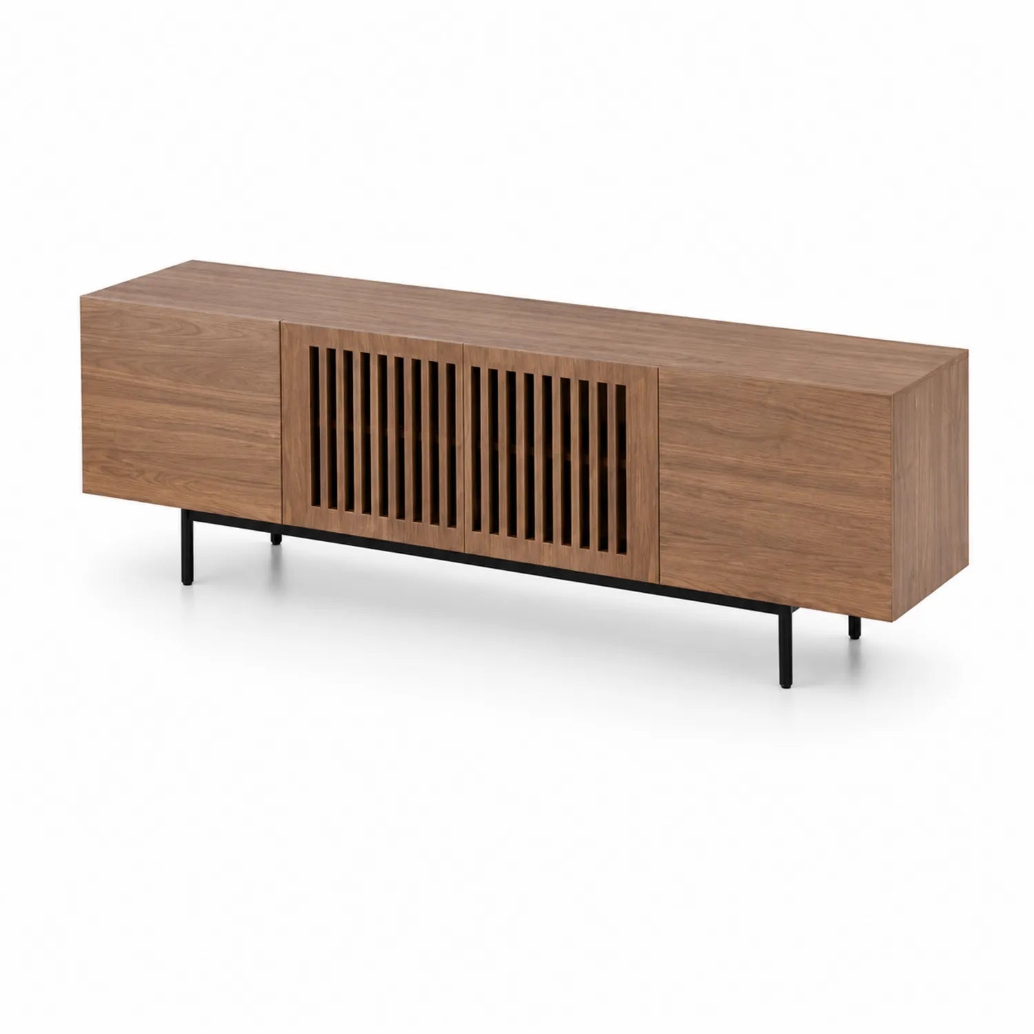 Meuble TV en bois MDF avec portes ajourées 150 cm