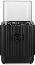 Tepro Cheminée de Table au Gaz avec Pierres Décoratives - 16 cm - Foyer Carré en Verre Noir