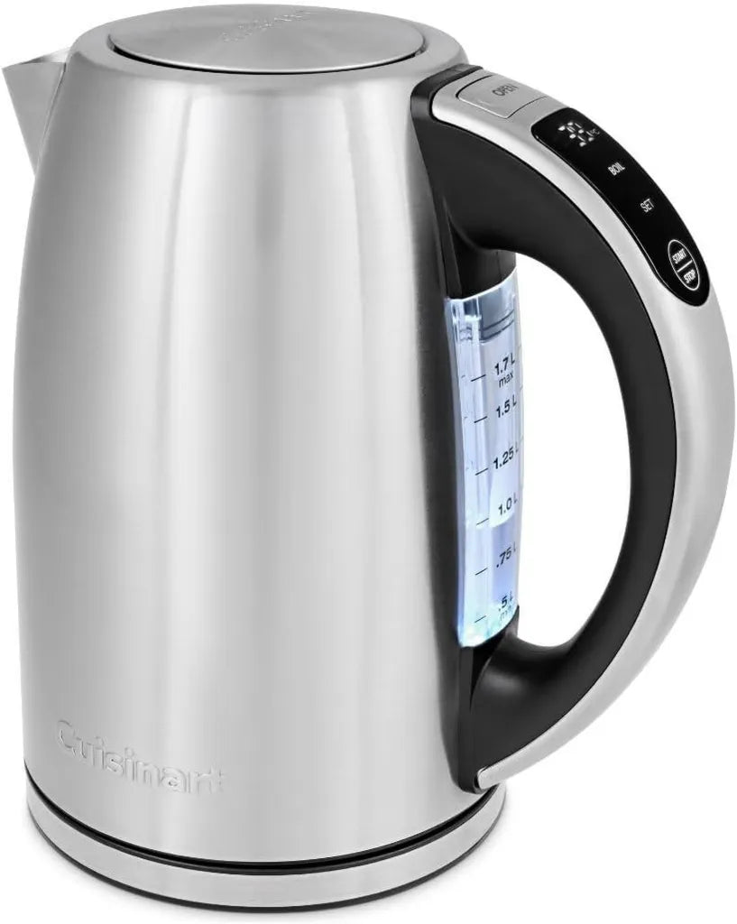 Bouilloire Électrique Cuisinart 1,7L – Contrôle de Température Précis, 3 kW, Filtre Anti-Calcaire