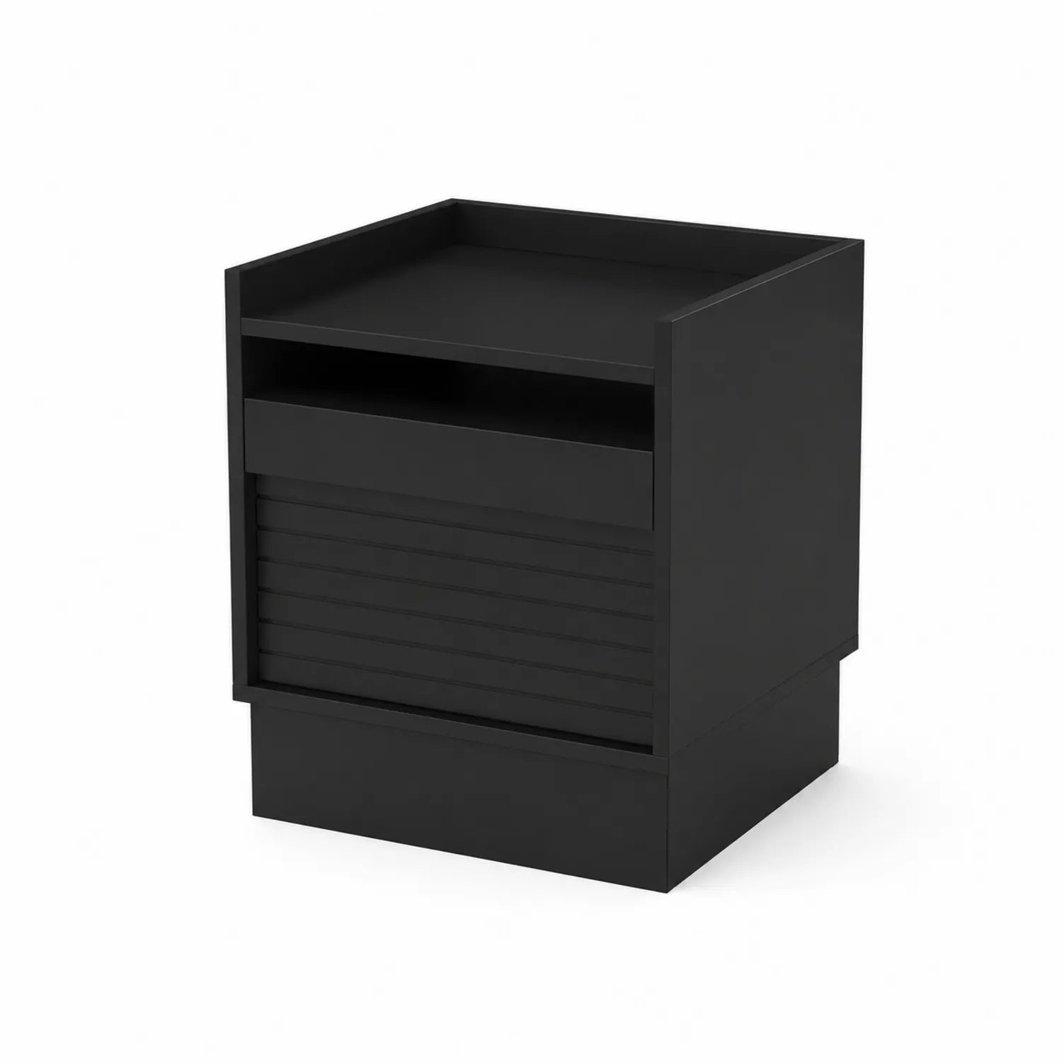 Table de chevet noire en MDF avec tiroir 40 cm x 30 cm x 50 cm