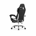 Chaise de bureau ergonomique en cuir synthétique noir et blanc