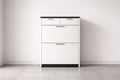 White Shoe Cabinet with Two Drawers and Two Doors MDF 80x120x35 cm