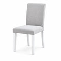 Chaise en bois tissu polyester Gris pieds Blancs