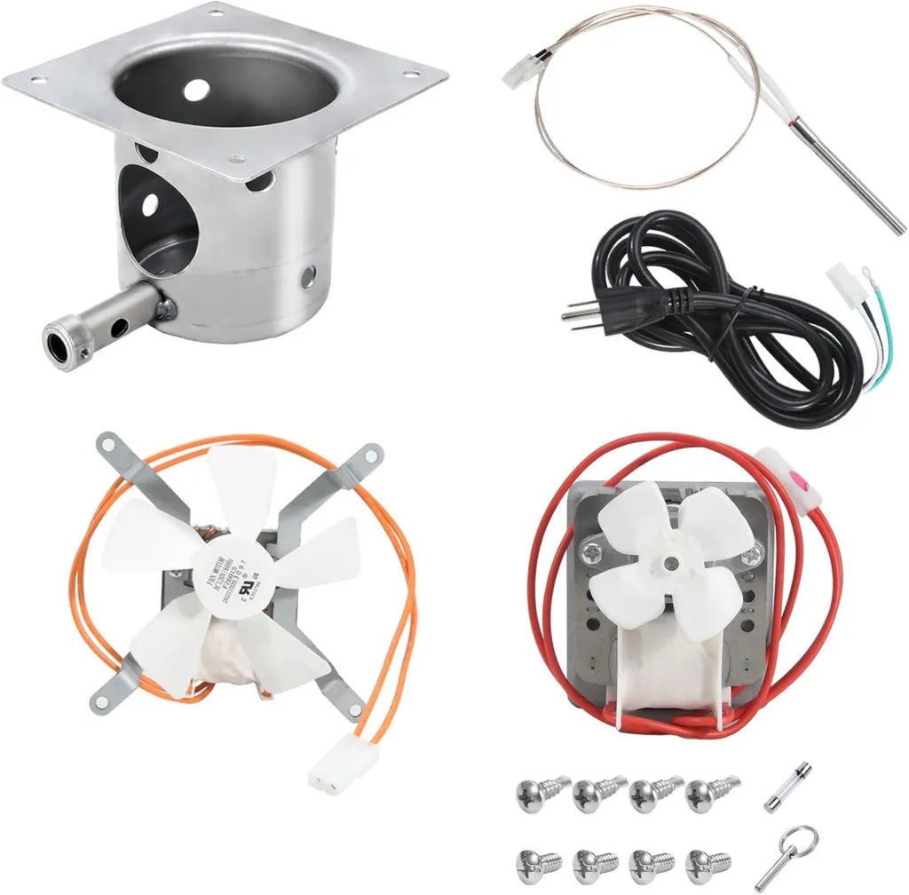 Ensemble de pièces de rechange pour fumoirs à granulés, compatible avec Pit Boss, Traeger, Camp Chef, Z Grills, inclut moteur à vis sans fin, ventilateur d'induction, tige d'allumage