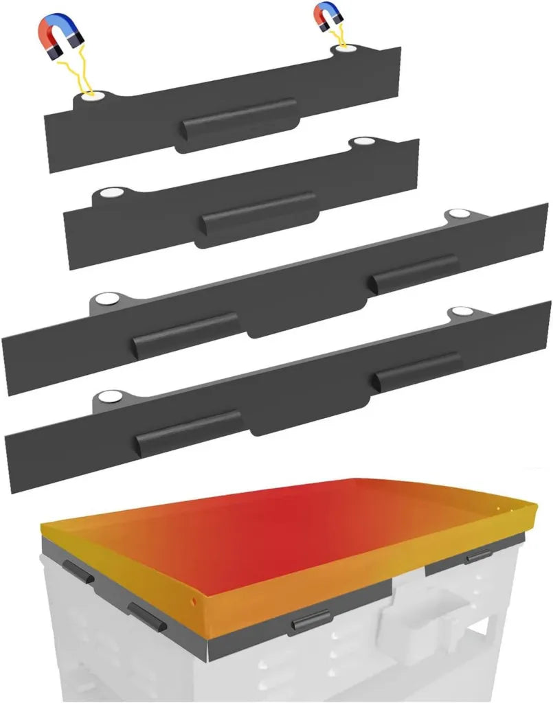 Ensemble de 4 écrans pare-vent magnétiques améliorés pour barbecue Blackstone 55,9 cm, compatibles avec ramasse-graisse arrière, couvercle et étagère latérale, accessoires grillades, noir