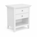 Table de chevet en bois MDF blanche avec deux tiroirs