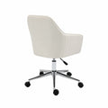 Chaise de bureau réglable en simili cuir Crème