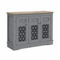 Buffet en bois MDF gris avec portes ajourées