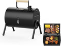 Grill à Charbon Portable 2-en-1, Table Barbecue Compact avec Grille et Verrou Sécurisé, Idéal pour Camping et Jardin