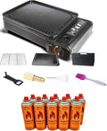 Barbecue à gaz portable 2 en 1 avec 12 cartouches - Parfait pour balcon et camping