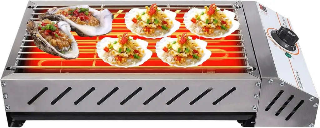 Grill de Camping à Gaz 2,5 kW - Barbecue Portable, Contrôle Température 50-300°C, Usage Intérieur/Extérieur