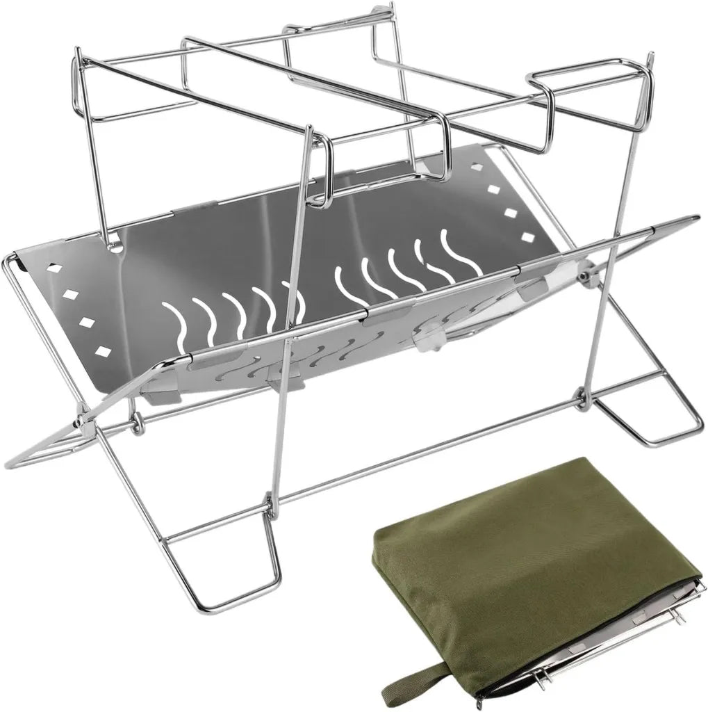Barbecue Pliable en Acier Inoxydable pour Extérieur et Camping