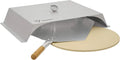 Four à pizza en acier inoxydable pour barbecue à gaz avec thermomètre, pierre et pelle - 56 x 39 cm