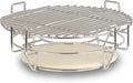 Système de Cuisson Modulable pour Barbecue Kamado Ø 39 cm - Kit Gril Inox 3 Niveaux avec Grille et Pierre à Pizza