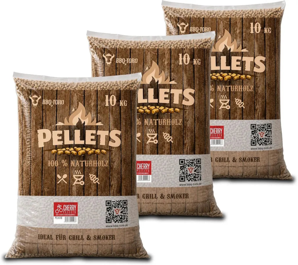 Granulés de Cerisier 100 % Naturels pour Barbecue et Fumoir, 30 kg