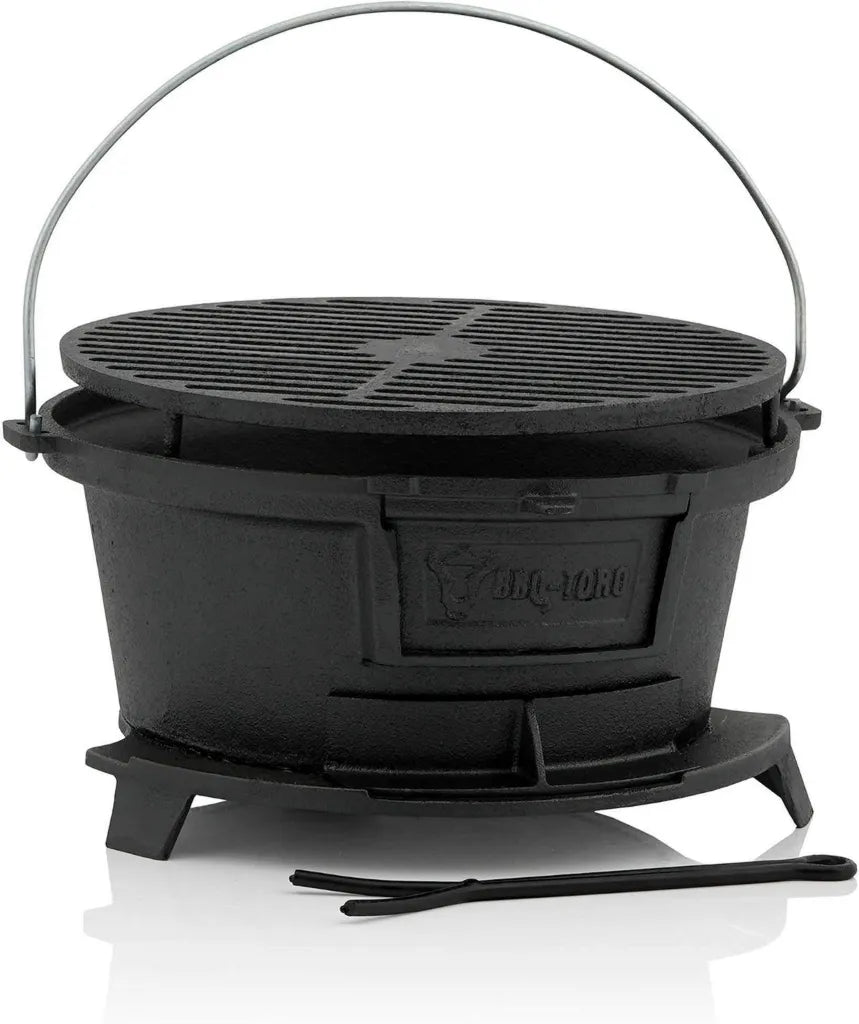Casserole en fonte pour barbecue de camping, style Hibachi, 43x42x21,5 cm