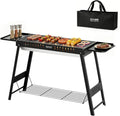 Barbecue Portable à Charbon KEYO GRILL, Grande Surface de Cuisson 345 po², Grille Chromée avec Pieds Pliables, Idéal pour Jardin et Patio (121x33x67cm)