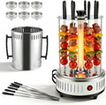 Gril Vertical Électrique 1000W, Shish Kebab avec 6 Brochettes, Rôtissoire de Table Innovante