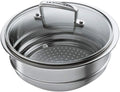 Panier Vapeur en Inox 3 Couches avec Couvercle en Verre pour Casseroles Le Creuset 16-20 cm