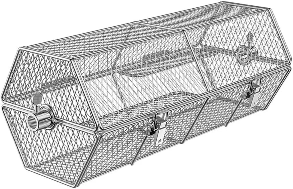 Panier Rôtisserie Universel en Acier Inoxydable pour Barbecue, 350x172x162mm