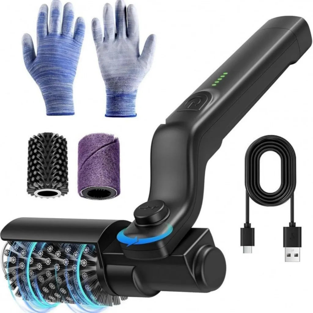 Brosse Barbecue Électrique Sans Fil Bison Cyclone, 2 Brosses en INOX, 3 Vitesses, Rotation 180°