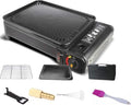 Kit de barbecue à gaz 2 en 1 portable - Idéal pour camping et table - Avec accessoires et mallette
