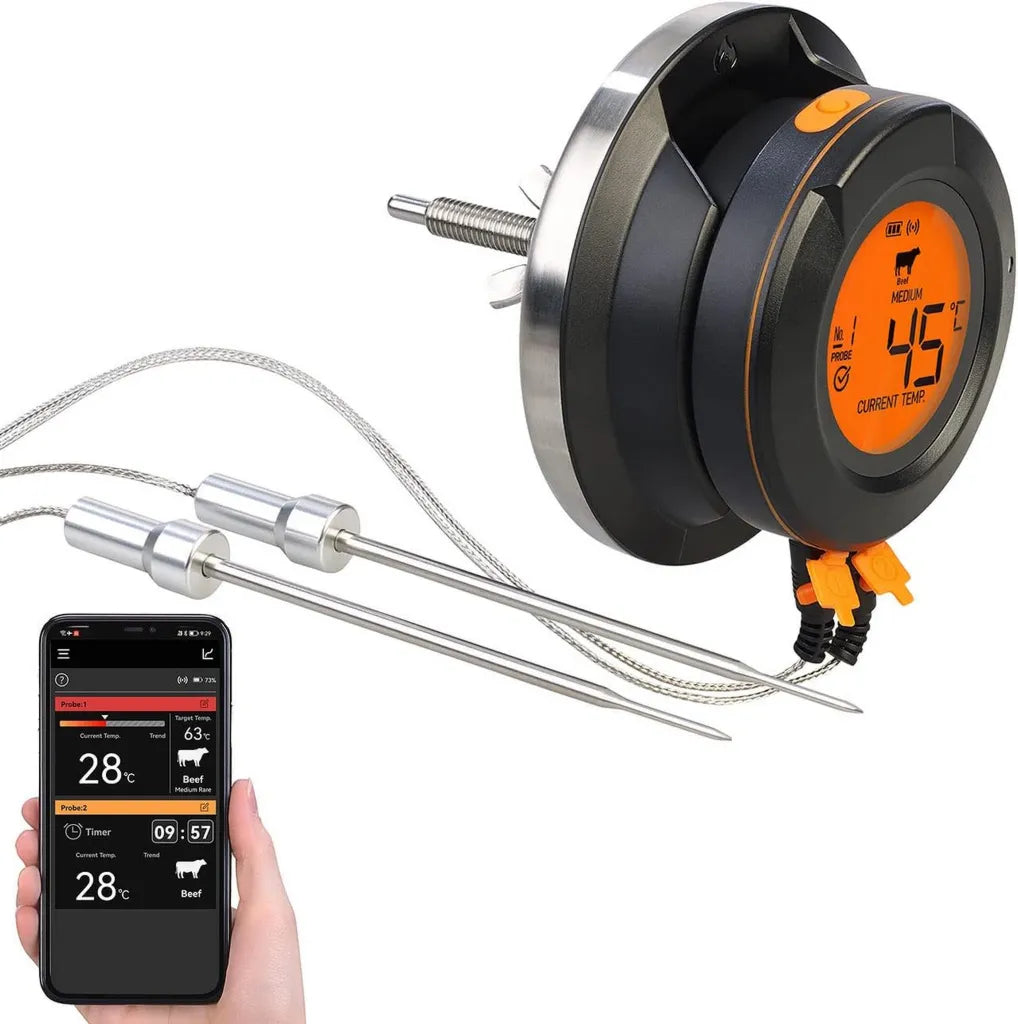 Thermomètre sans fil pour barbecue avec double sonde - DGT-50.app