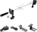 Kit de Rôtisserie Électronique avec Pinces à Viande et Moteur USB, pour Grils et Barbecues, Longueur Réglable 69-137cm