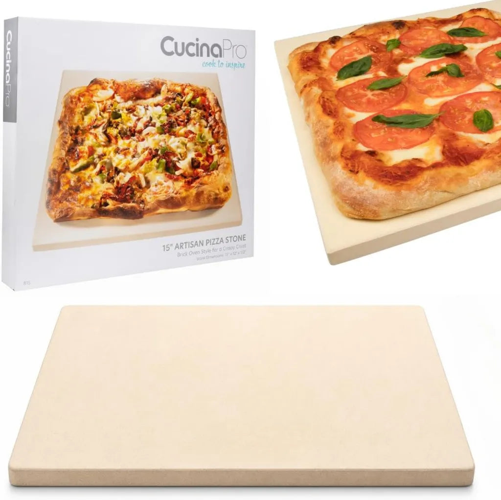 Pierre à Pizza Professionnelle XL pour Four et Barbecue - 40,6 x 35,6 cm