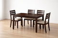 Wood Dining Table and Chair Set with Fabric Cushions
