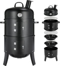 Fumoir à Charbon 3 en 1 avec Thermomètre et Double Grille Inox