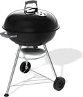 Barbecue Weber Compact Kettle 57 cm en charbon avec thermomètre, surface de cuisson large, noir
