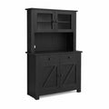 Buffet en bois avec portes vitrées et rangement Noir